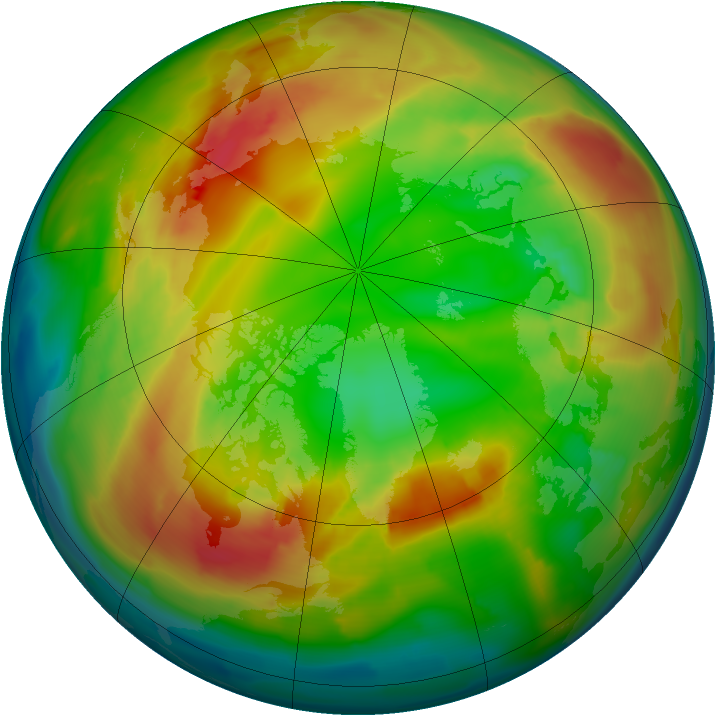Arctic ozone map for 09 February 2011